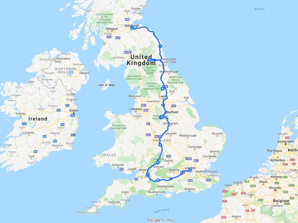 travel planning for england - A One Week UK Itinerary + Road Trip Map and Tips!