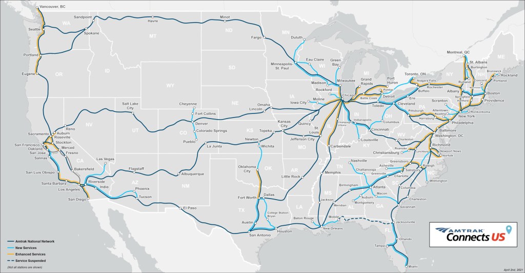travel planning map amtrak - Amtrak Connects Us - Amtrak Media