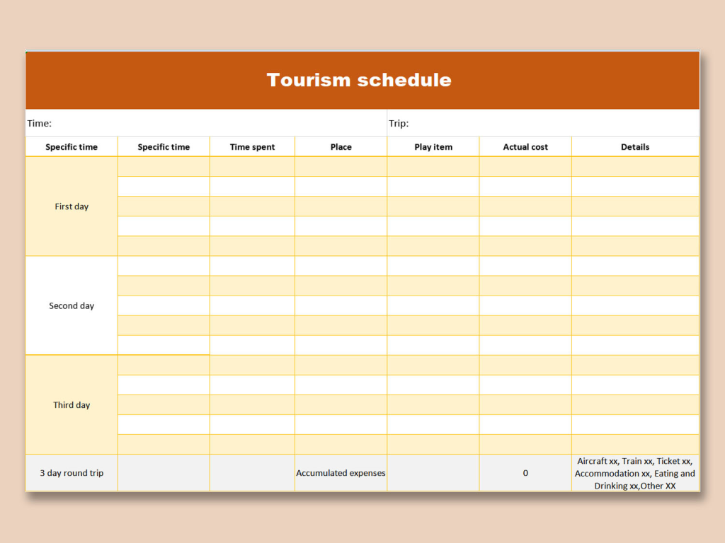travel planner on excel - Free Download  Travel Planner Template Excel  WPS Office Academy