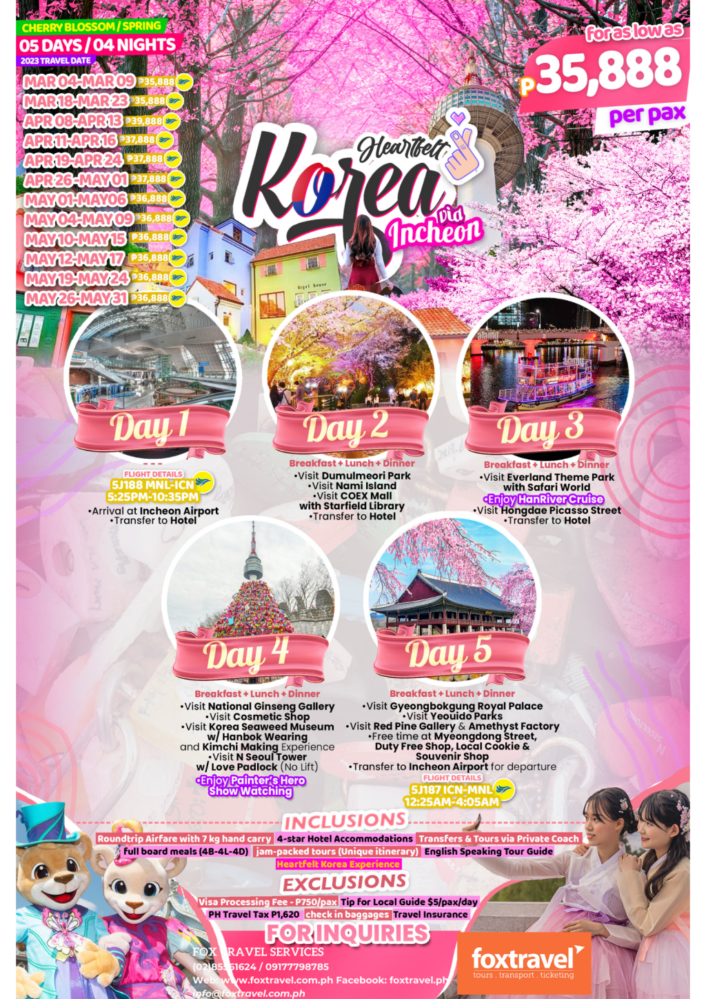 korea trip itinerary 2022 - HEARTFELT KOREA- Cherry Blossom & Spring  FoxTravel