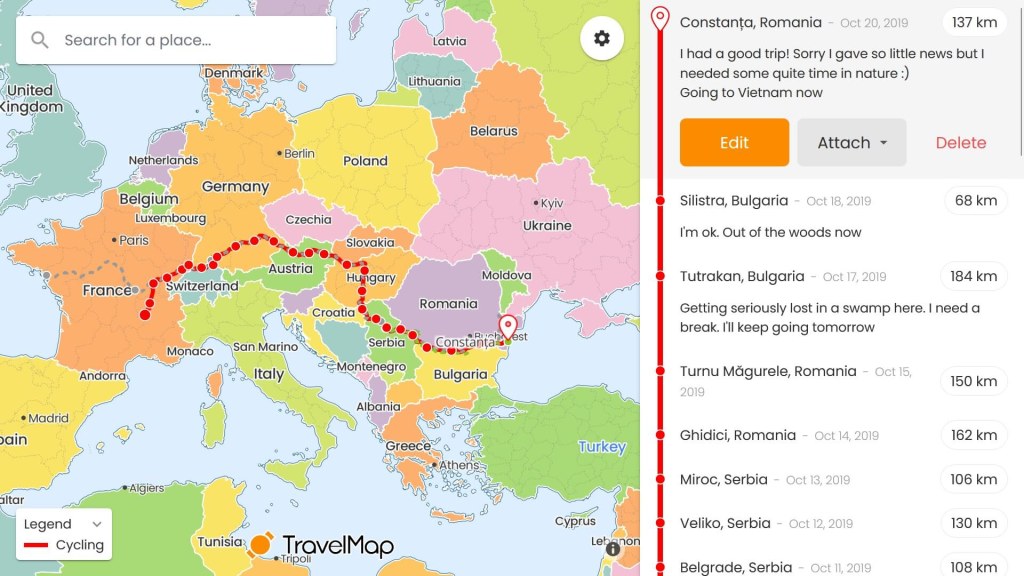 travel planning interactive map - Trace your travel itinerary on an interactive map - TravelMap