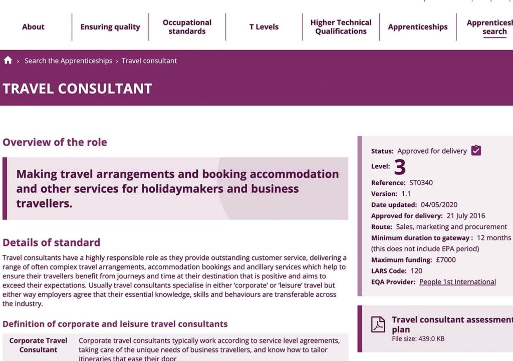 travel planner jobs uk - Travel Consultant Apprenticeship