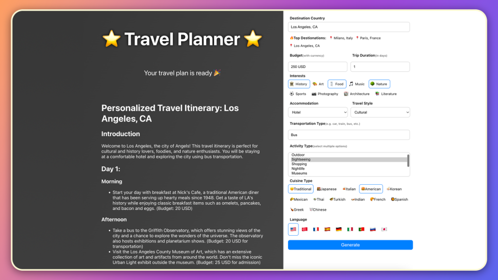 travel planning with chatgpt - Travel Planner with OpenAI GPT- API - Altogic