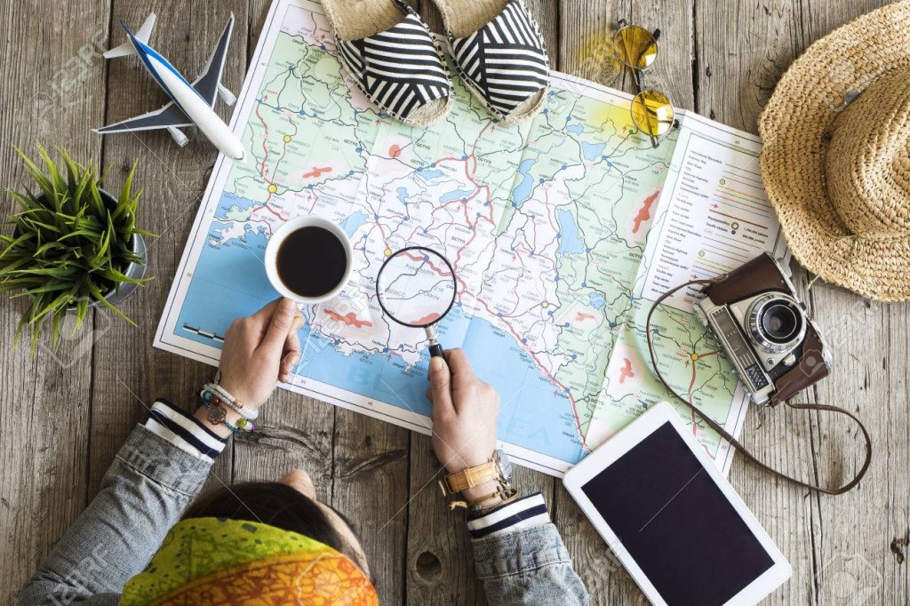 travel planning with map - Travel Planning Concept On Map Stock Photo, Picture and Royalty