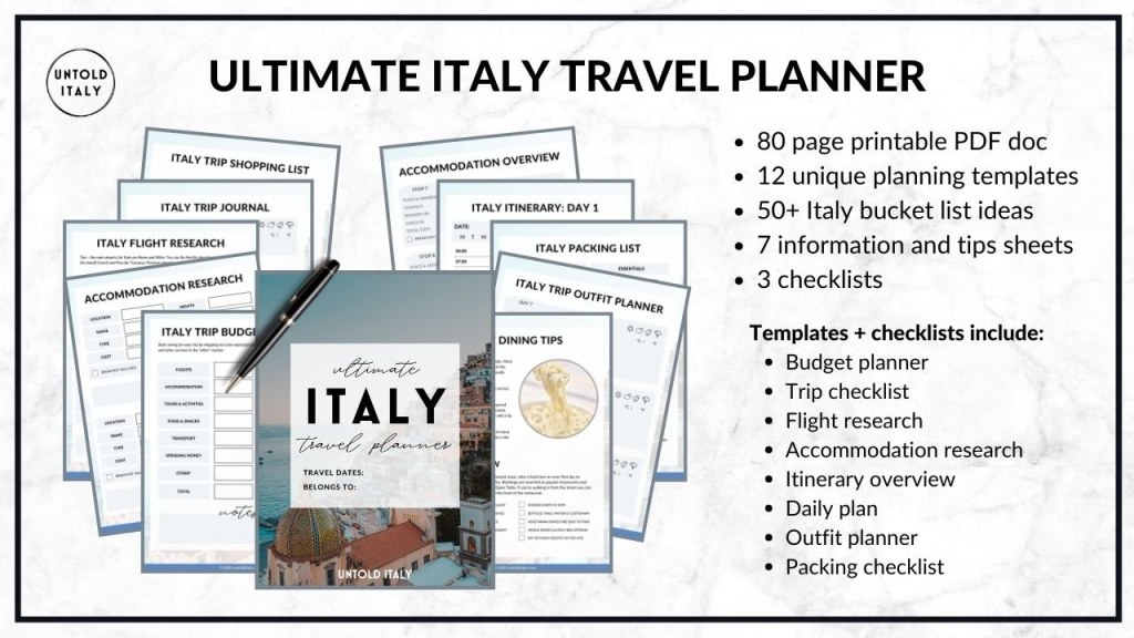 travel planning for italy - Ultimate Italy Travel Planner - Get Organized and Plan Your Own